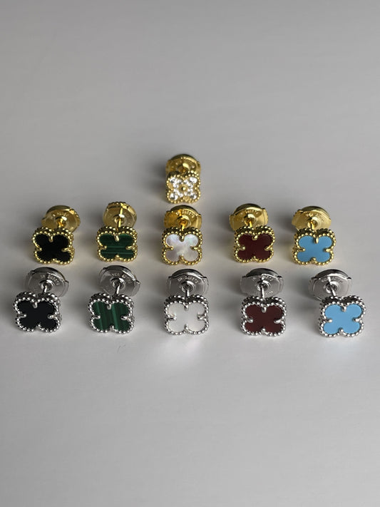 10 mm clover stud earrings 18K gold plated