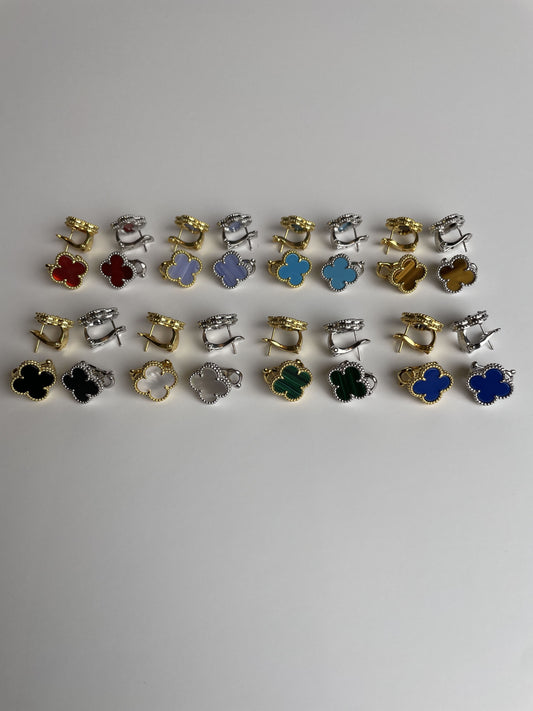 15 mm clover clip-on earrings, 18K gold plated
