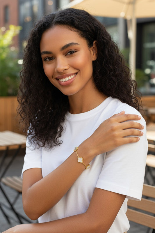 clover white gold plated uk