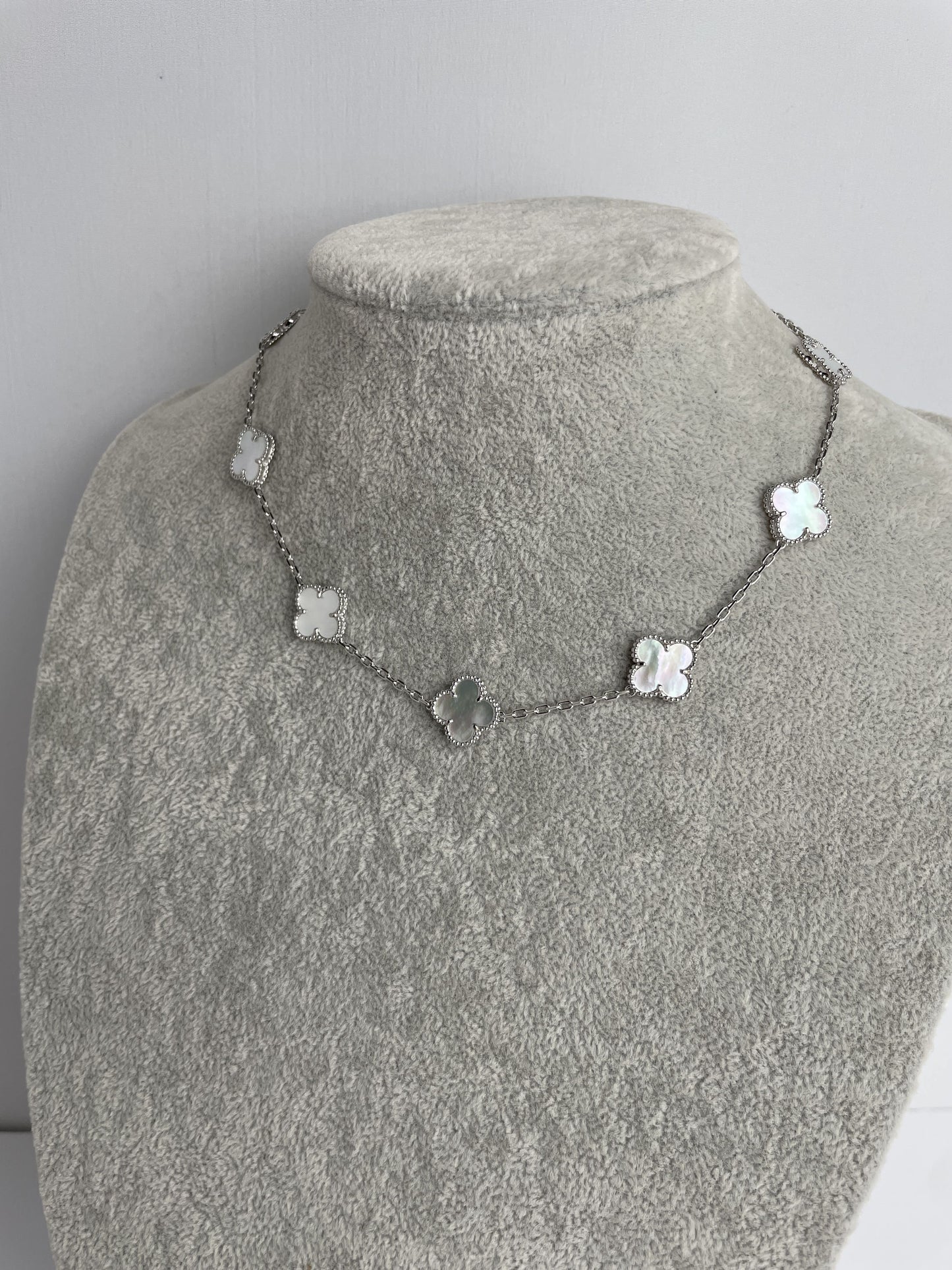 Necklace 10 Clover White Golg