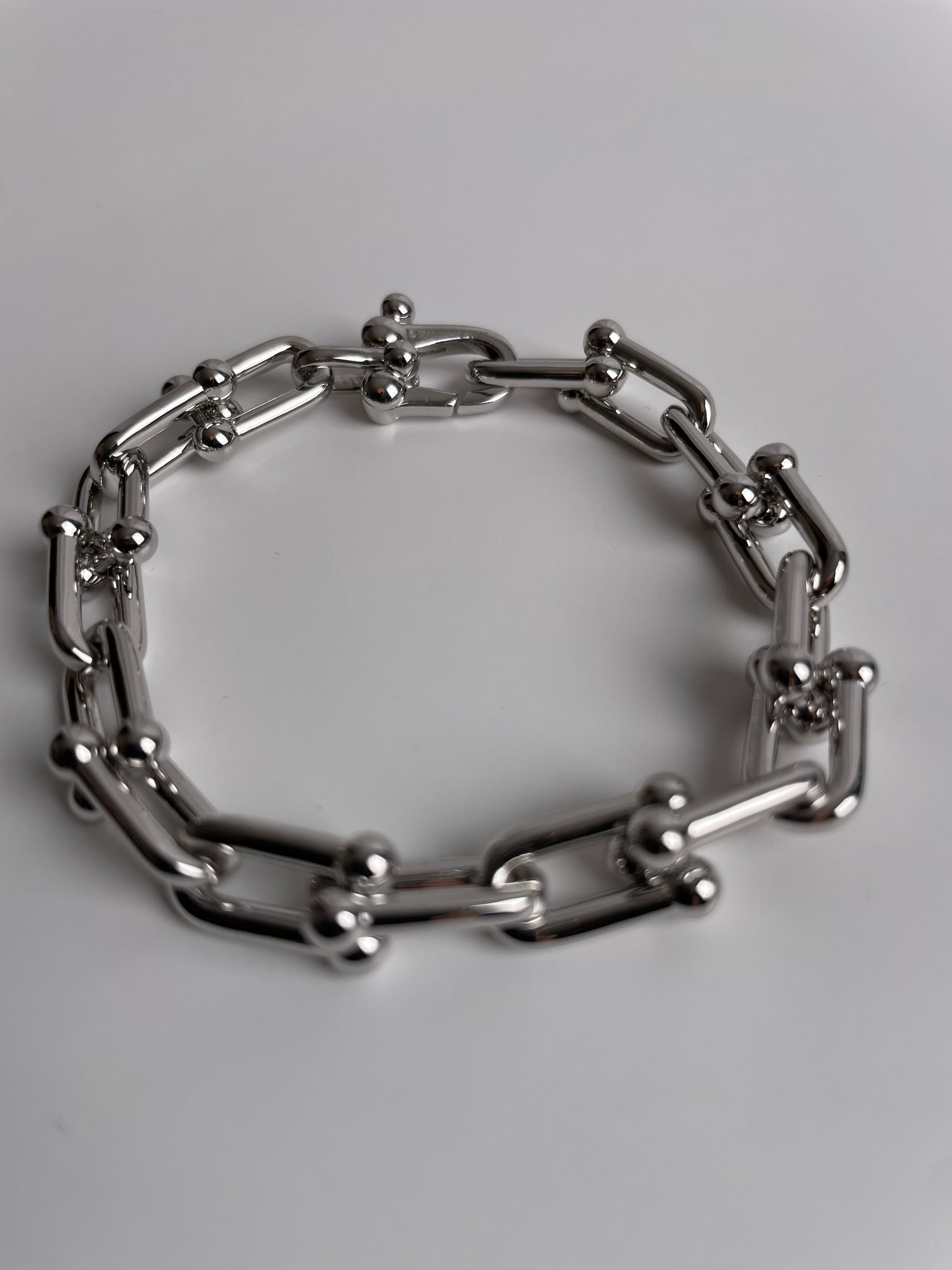 Small link chain bracelet in 925 sterling silver – 18K white gold plated